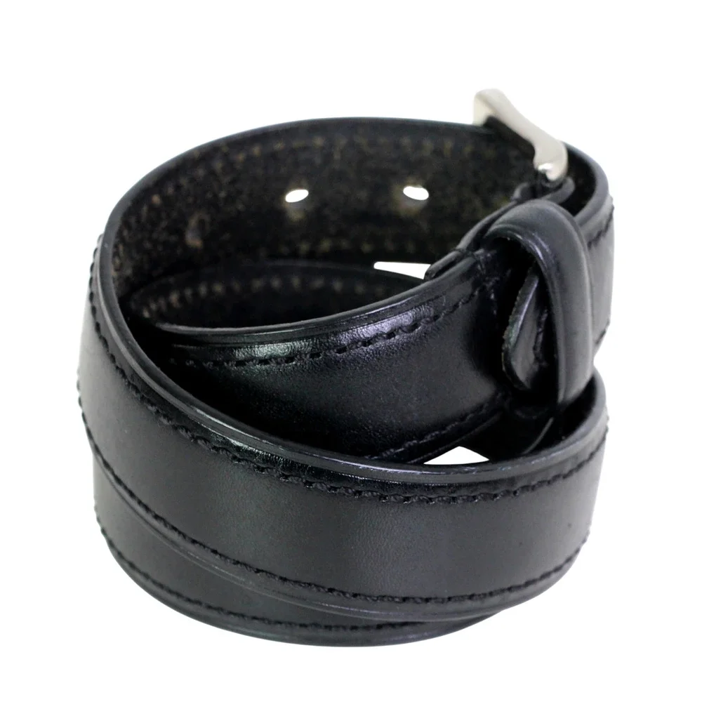 CLASSIC BLACK GENUINE LEATHER 1 1/4
